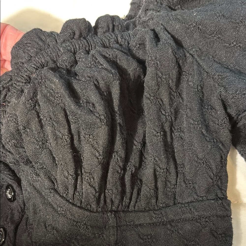 Free People Ladybug Long Sleeve Black Button Down Top - Picture 4 of 16
